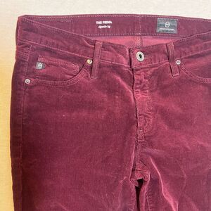 Adriano Goldschmied Maroon Corduroy Cigarette Leg Pants Size 28R